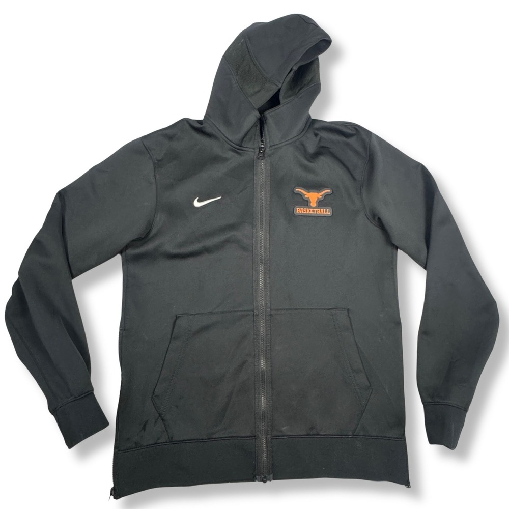 Nike Texas Longhorns Basketball Full Zip Hoodie Dri-FIT KD Black Mens Medium